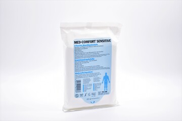MED-COMFORT Feuchte Einmal-Waschhandschuhe Sensitiv 8 Stück
