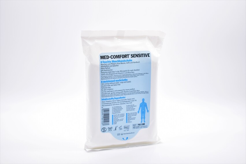 MED-COMFORT Feuchte Einmal-Waschhandschuhe Sensitiv