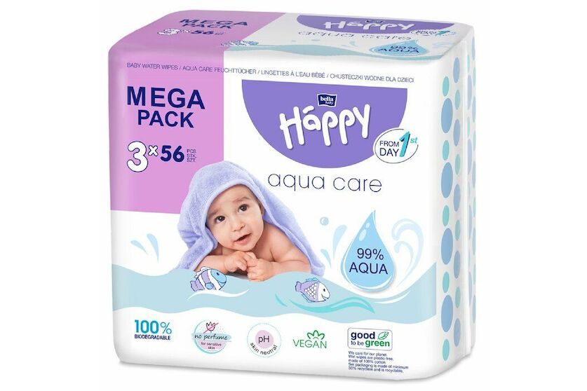 bella baby Happy Feuchttücher Aqua Care mit Klickverschluss 3er Pack