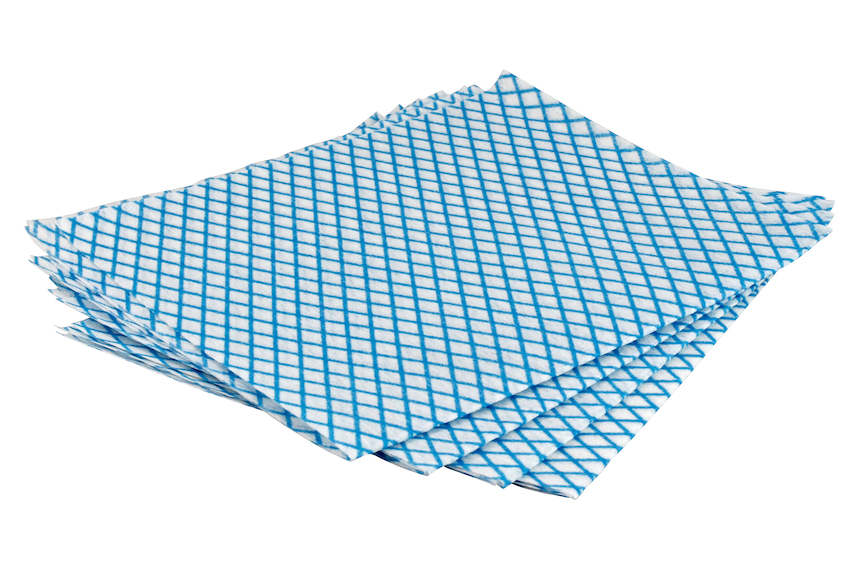 ECO PLUS Einmal-Waschhandschuhe Blau/Weiß 100 Stück