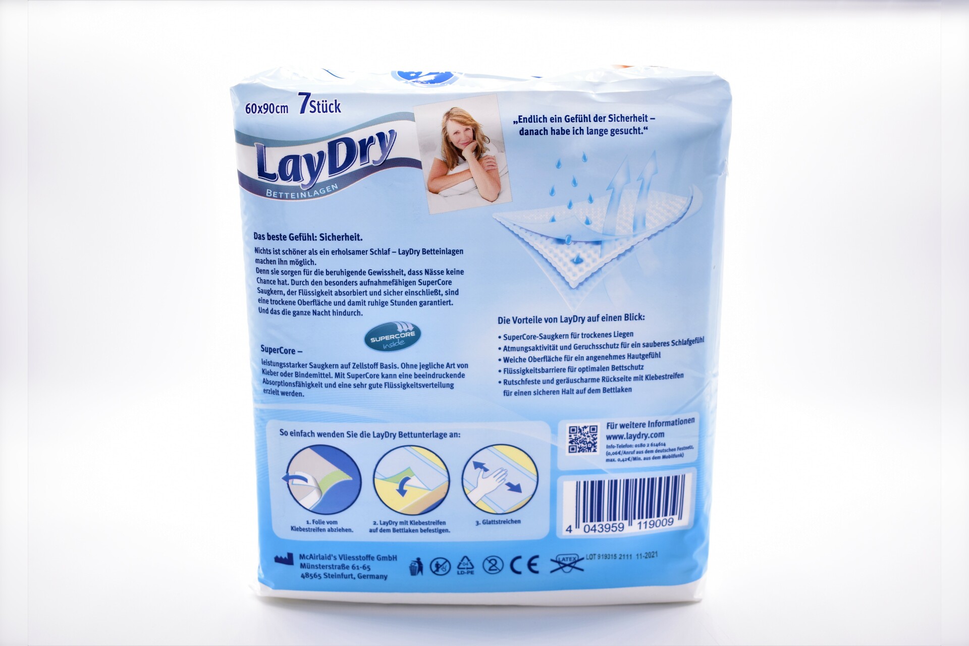 Wasserdichte Bettunterlage "LayDry Adult"