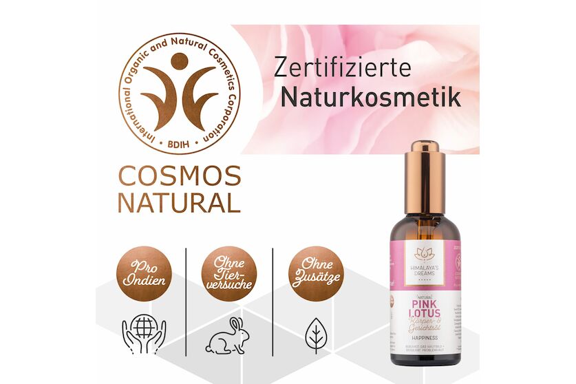 Ayurveda Körper- und Gesichtsöl Pink Lotus - Happiness