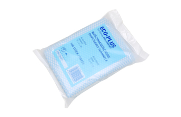 ECO PLUS Einmal-Waschhandschuhe Blau/Weiß 100 Stück