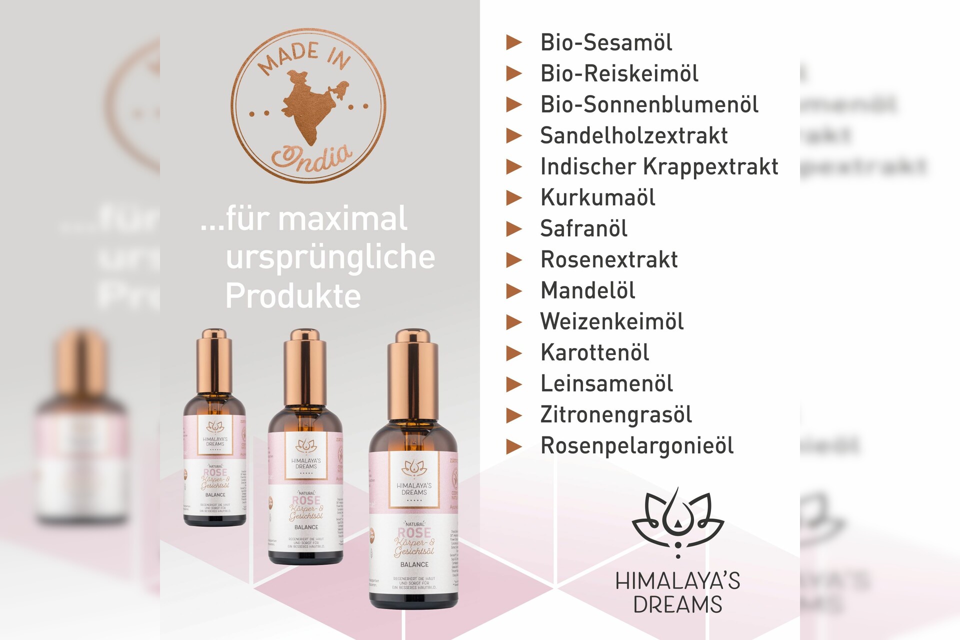 Ayurveda Körper- und Gesichtsöl Rose - Balance