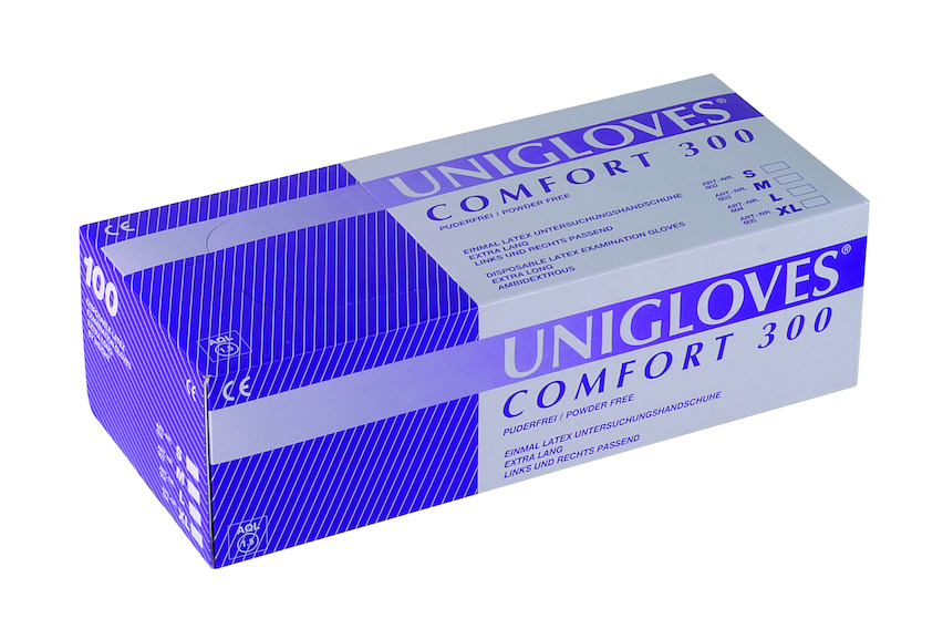 Einmalhandschuhe Latexhandschuhe Unigloves Comfort 300 unsteril