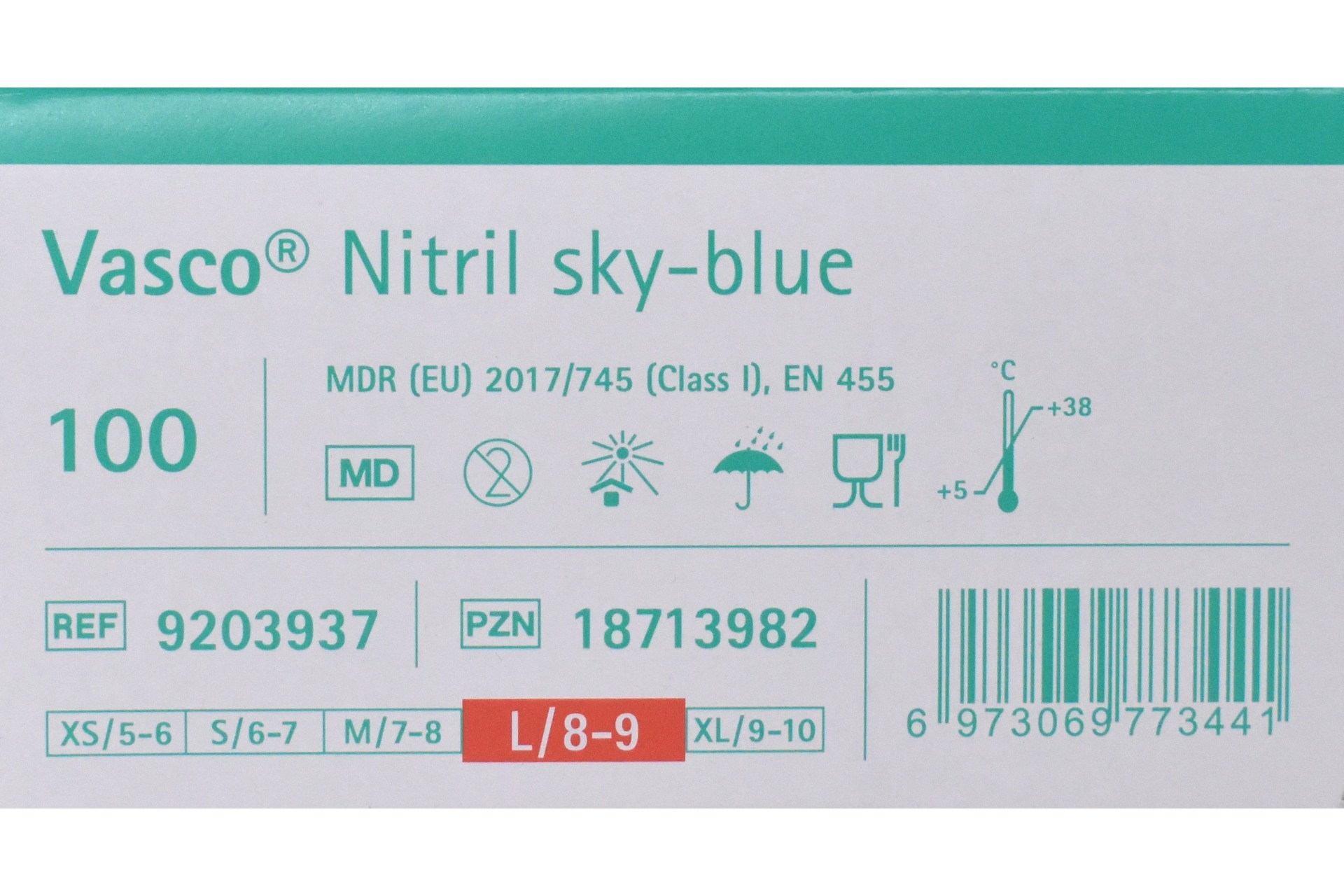Vasco Nitril sky-blue Handschuhe Gr. L