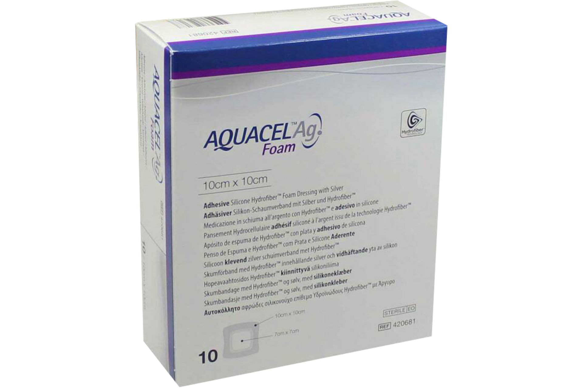 Aquacel Ag Foam adhäsiv 10St.