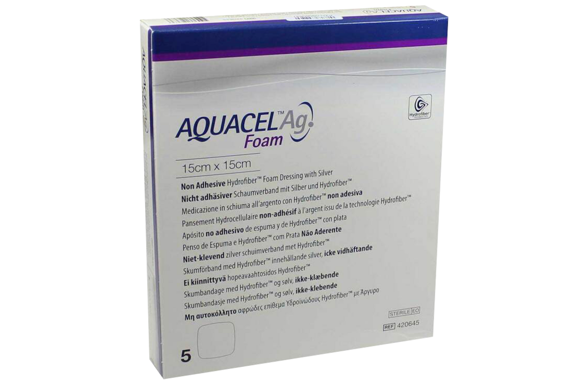 Aquacel Ag Foam nicht adhäsiv 5St.