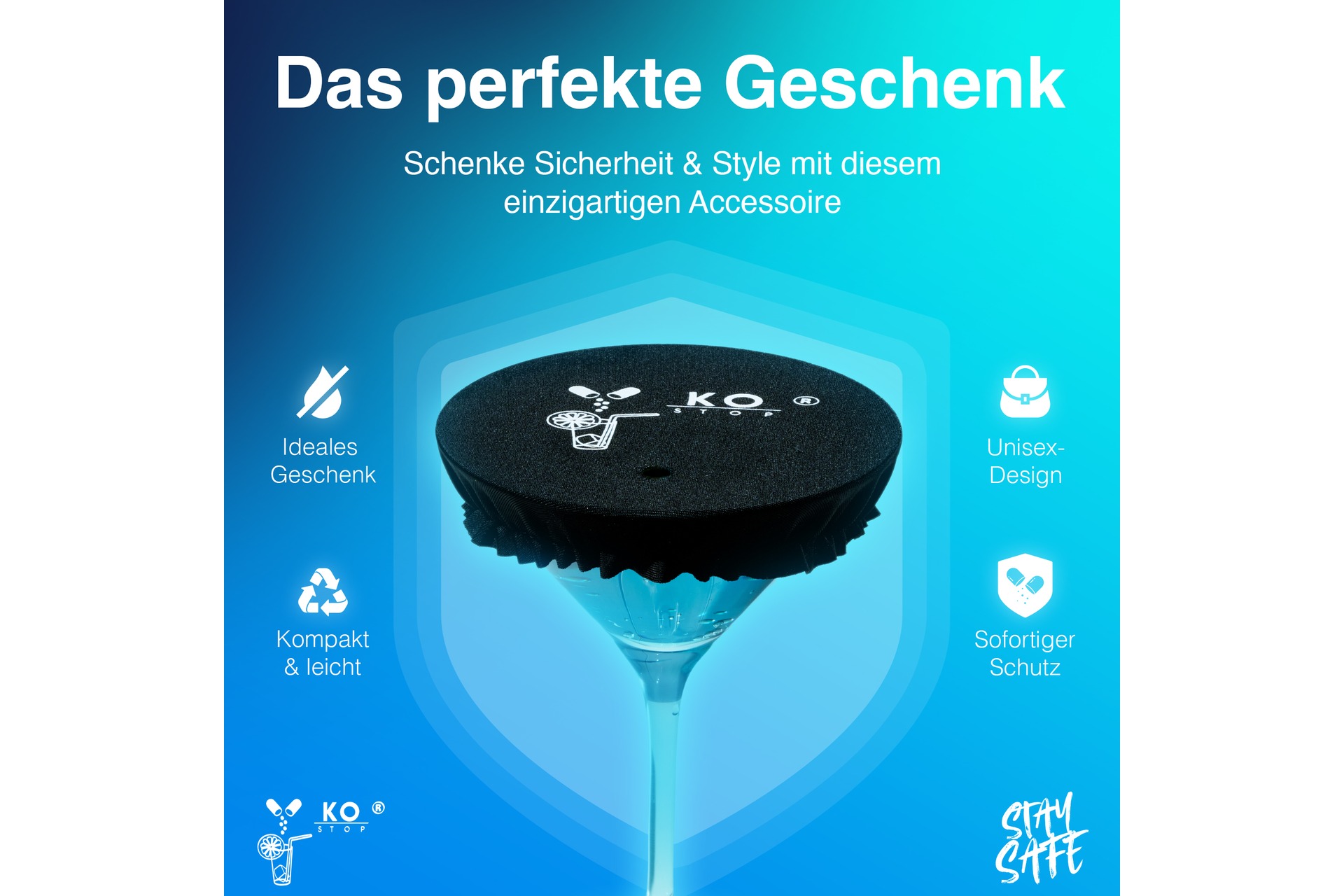 Getränkeschutz Haarband 4 in 1