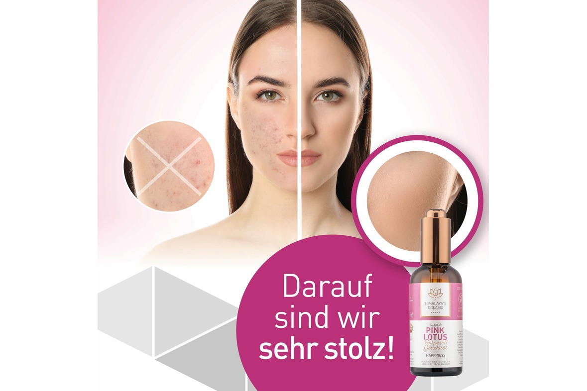 Ayurveda Körper- und Gesichtsöl Pink Lotus - Happiness