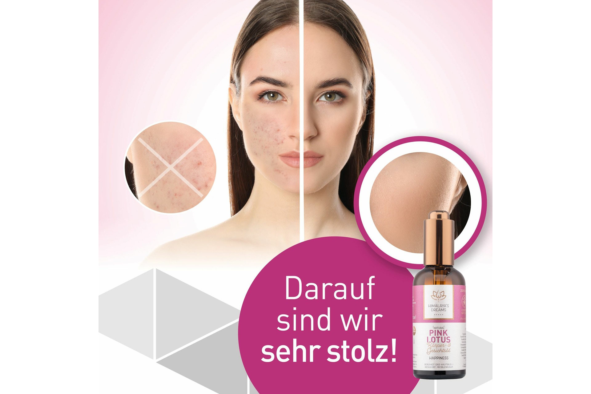 Ayurveda Körper- und Gesichtsöl Pink Lotus - Happiness
