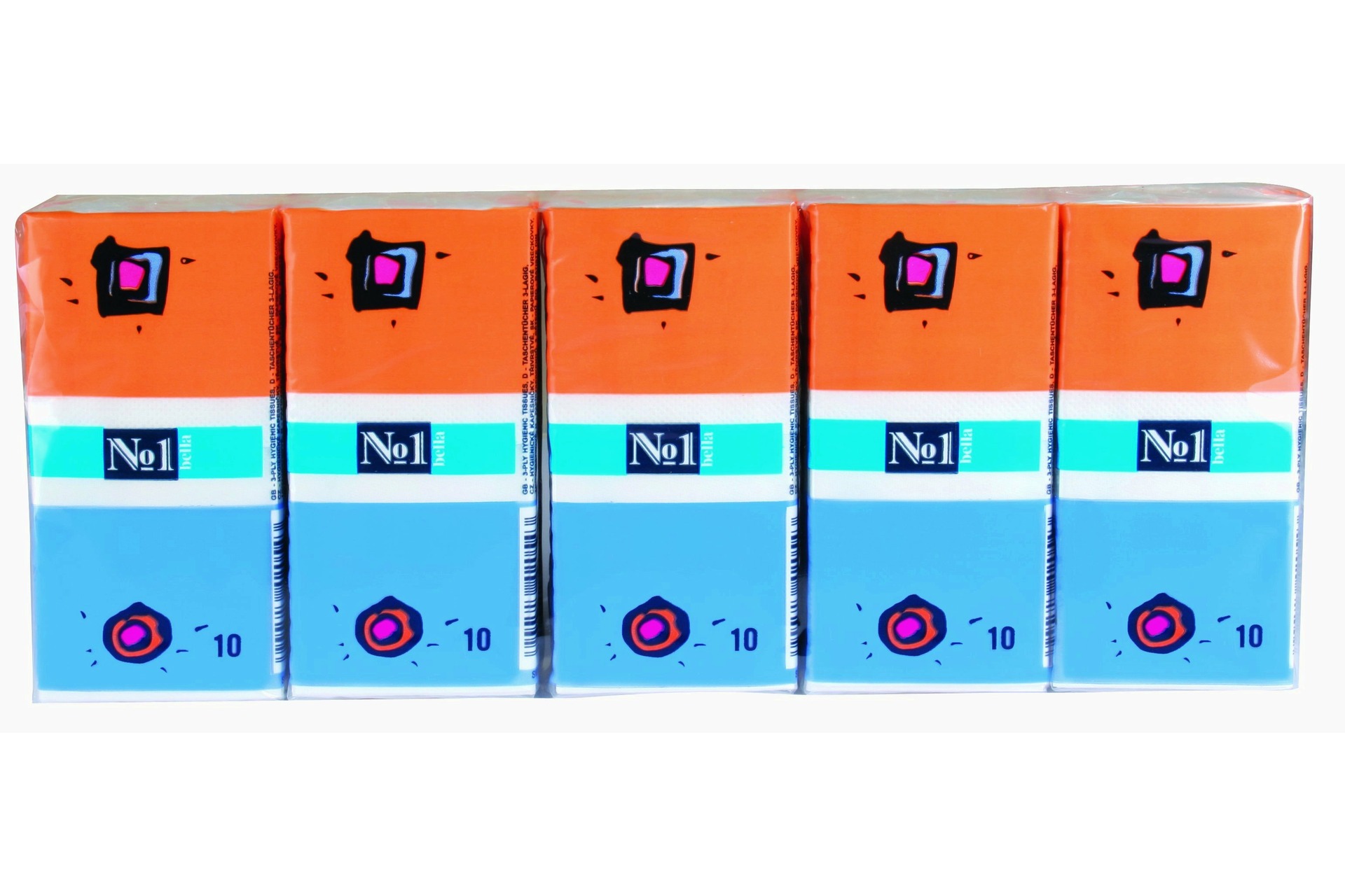 bella No.1 Taschentücher 3-lagig, 10 x 10 Stück
