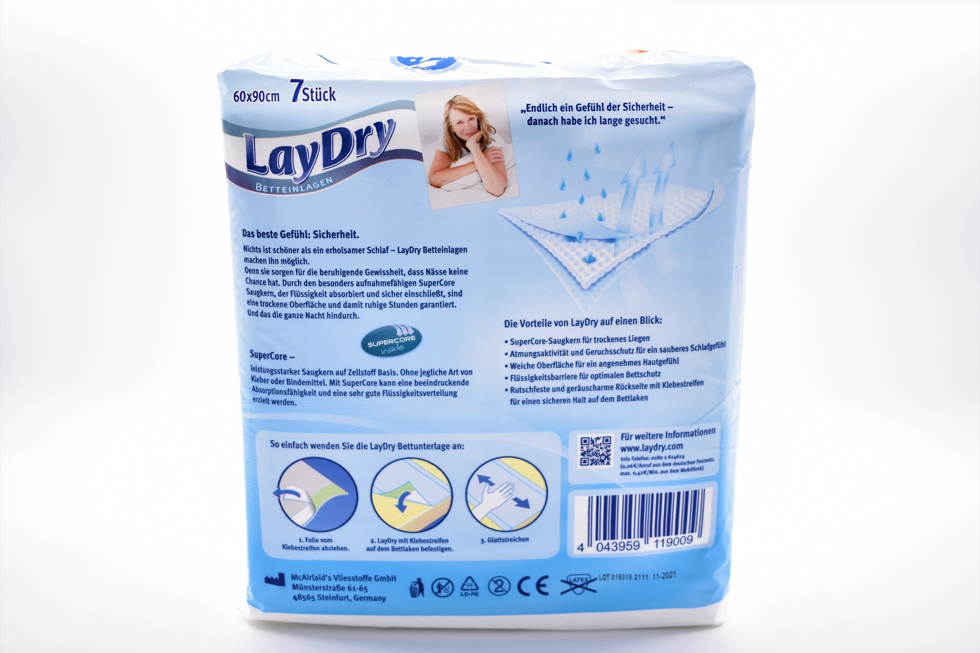 Wasserdichte Bettunterlage "LayDry Adult"