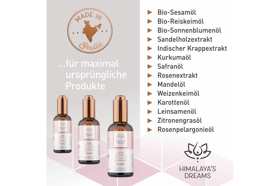 Ayurveda Körper- und Gesichtsöl Rose - Balance