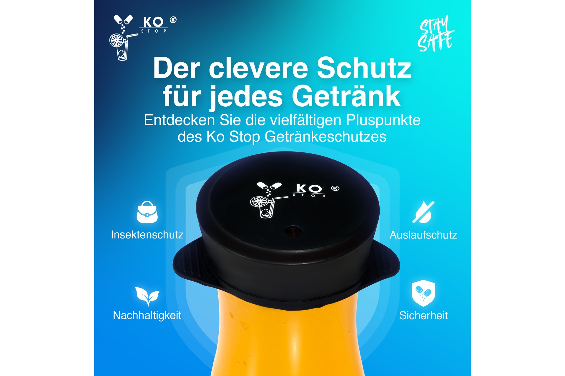 Getränkeschutzabdeckung mehrweg 5er Pack