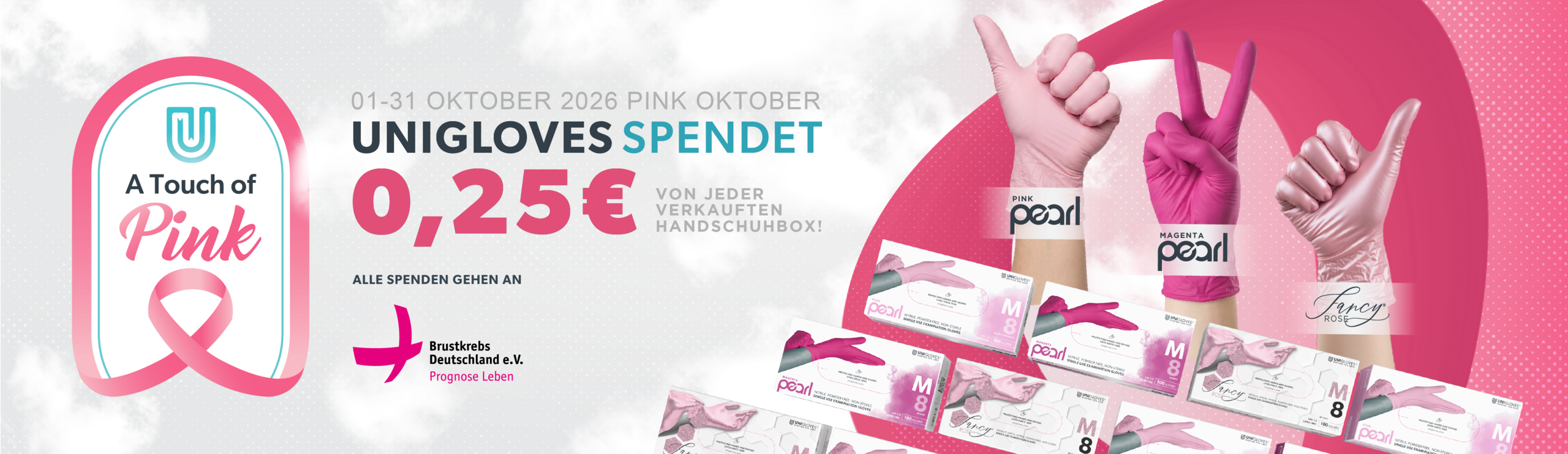Unigloves, Pinktober, Pearl Line, Nitrilhandschuhe