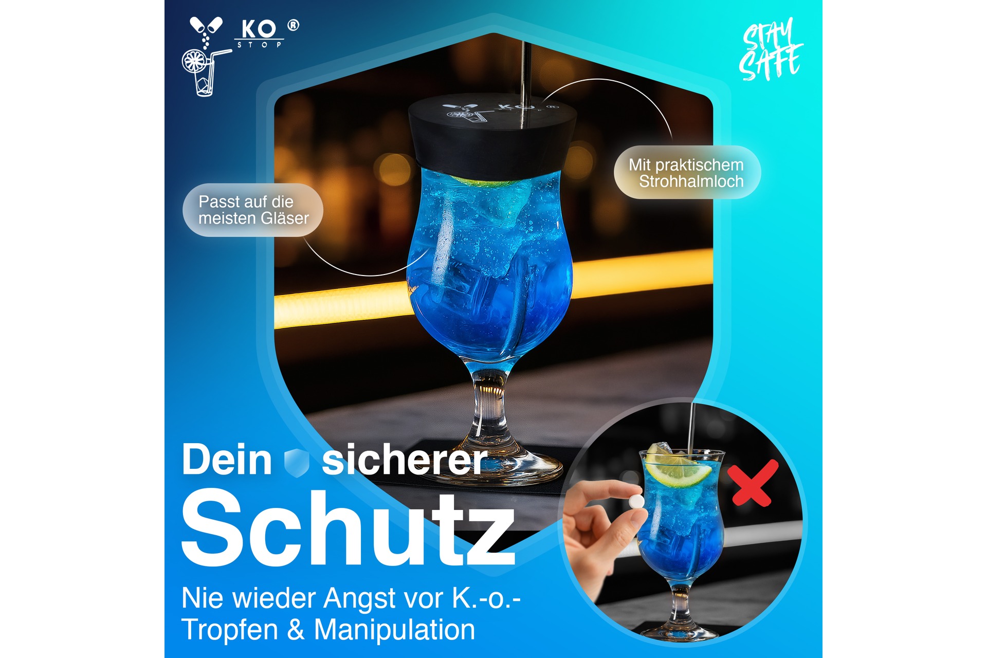 Getränkeschutzabdeckung einweg 5er Pack