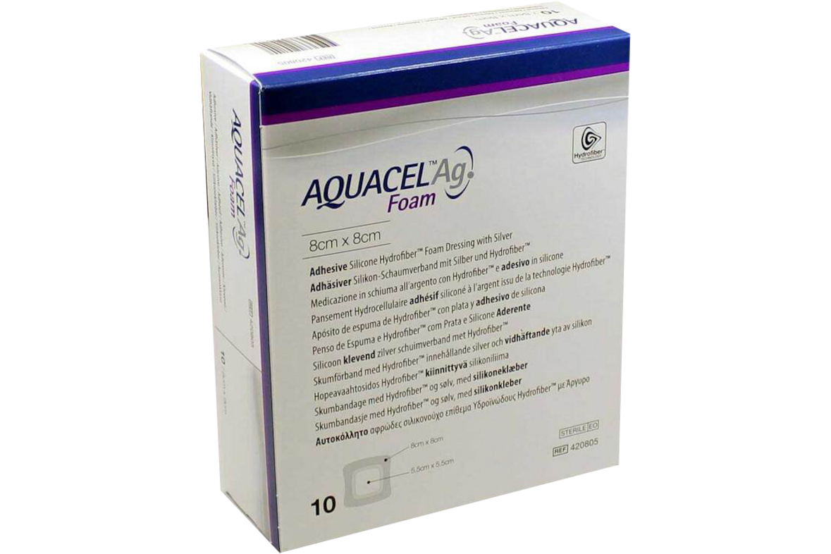 Aquacel Ag Foam adhäsiv 10St.
