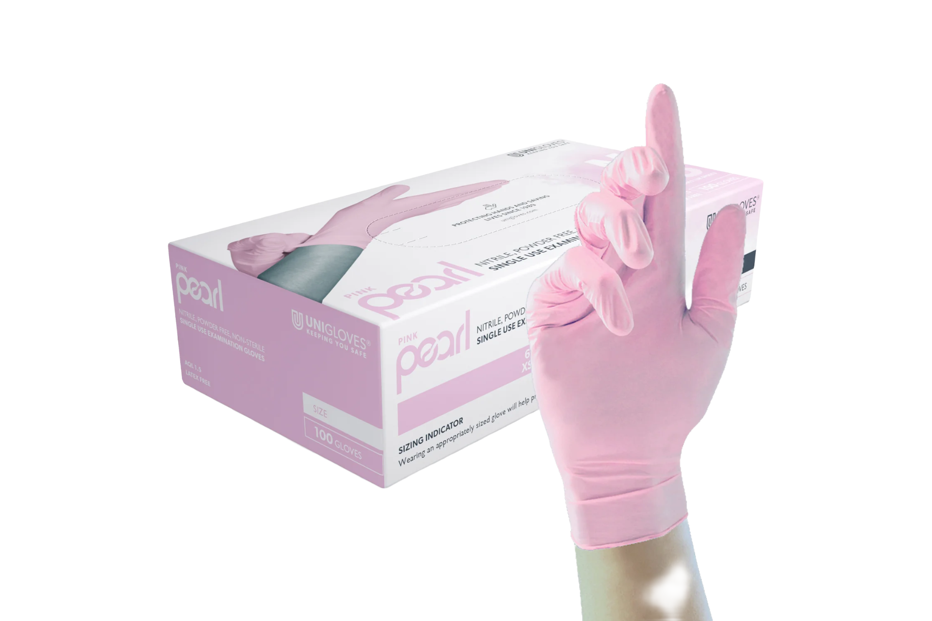 Unigloves PINK PEARL® Einweg-Untersuchungshandschuhe aus Nitril