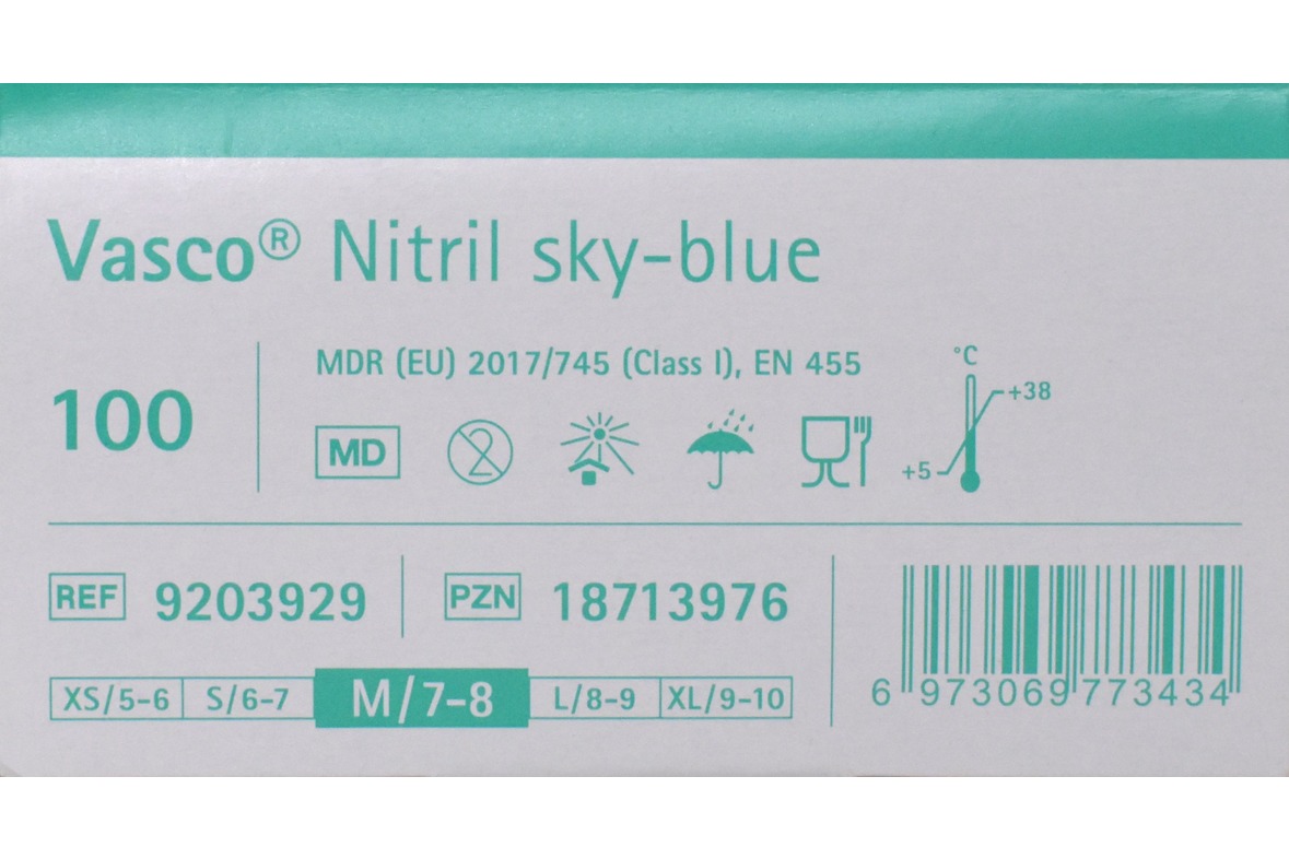 Vasco Nitril sky-blue Handschuhe Gr. M