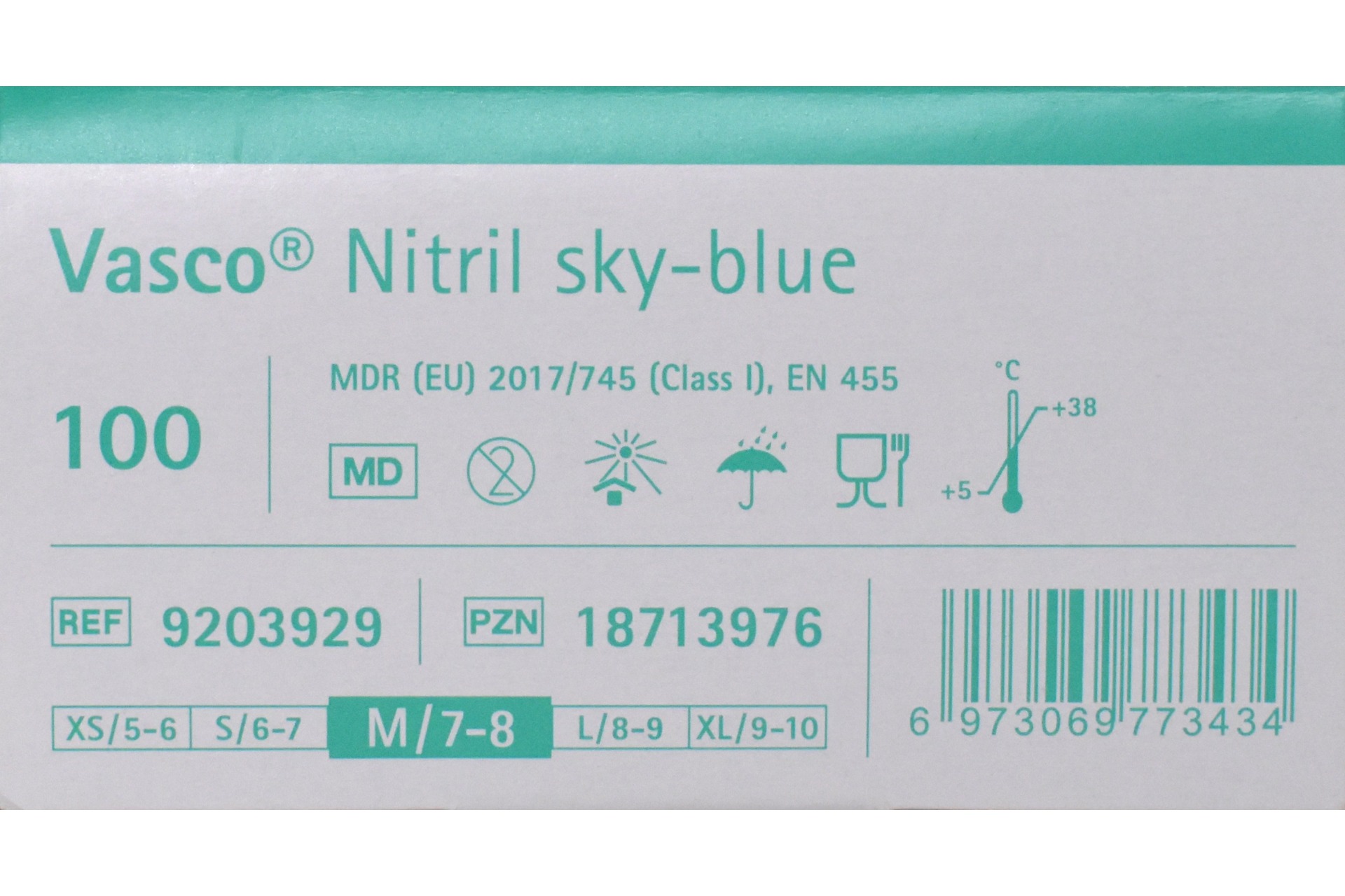 Vasco Nitril sky-blue Handschuhe Gr. M
