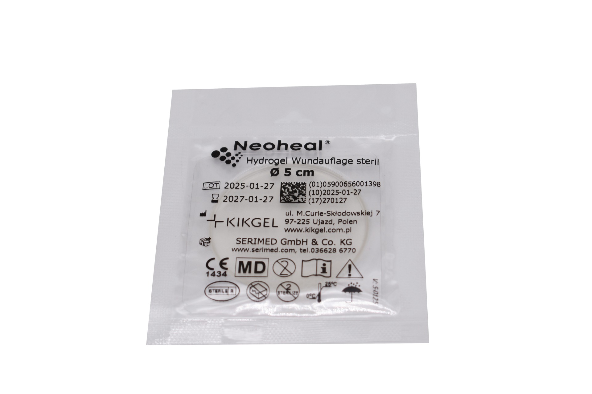 Hydrogel-Wundauflage NEOHEAL rund